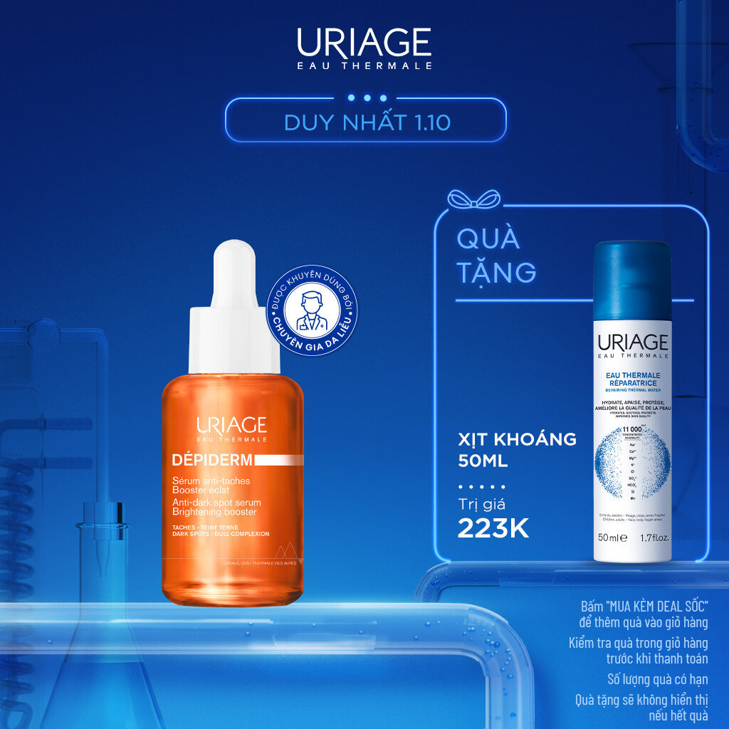 Serum dưỡng sáng giúp làm đều màu da, giảm thâm Uriage Dépiderm Anti-Dark Spot Serum Brightening Booster 30ml