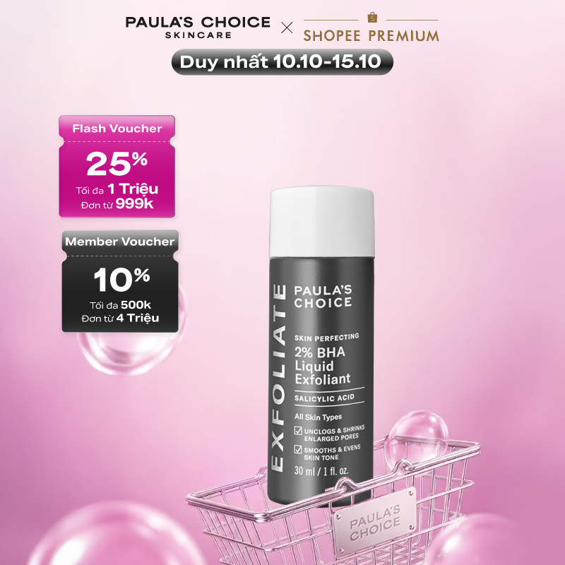 Dung dịch loại bỏ tế bào chết giảm mụn Paula's Choice Skin Perfecting 2% BHA Liquid Exfoliant 30ml 2016