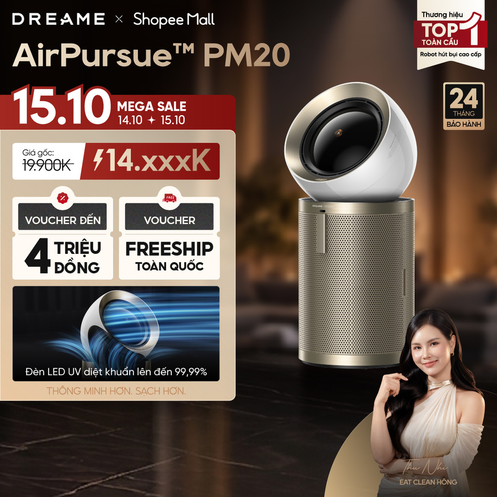 Dreame PM20/PM20 Pro Máy lọc không khí & formaldehyde | Luồng khí điều hoà đến 40℃ | AI nhận diện | BH 24 tháng