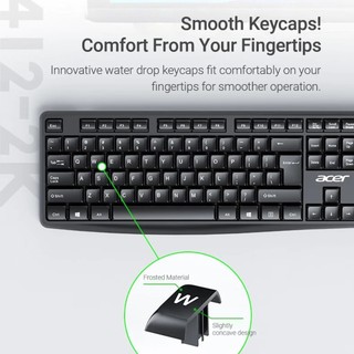 Bộ chuột bàn phím không dây Acer KM41-2K, Kết nối không dây 2.4G, Chống bắn, Siêu mỏng, dành cho máy tính và máy tính xách tay