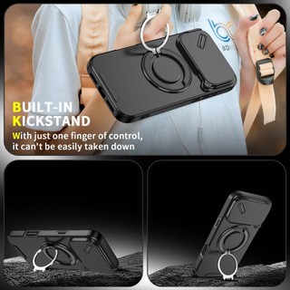 360°Ốp Nhẫn Xoay Được Cho iPhone 16 Pro Max 15 Pro Max 14 13 12 11 Pro 15 Plus 17 Pro Max Có Chân Đế Bảo Vệ Camera Len Vỏ Cứng Chống Sốc
