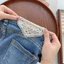OLVIDO 1 / Chiếc Quần Jean Thắt Lưng Mở Rộng, Bông Điều Chỉnh Thắt Lưng Mở Rộng, Phụ Nữ Rỗng Ren Dây Thắt Lưng Cho Quần Jean Quần