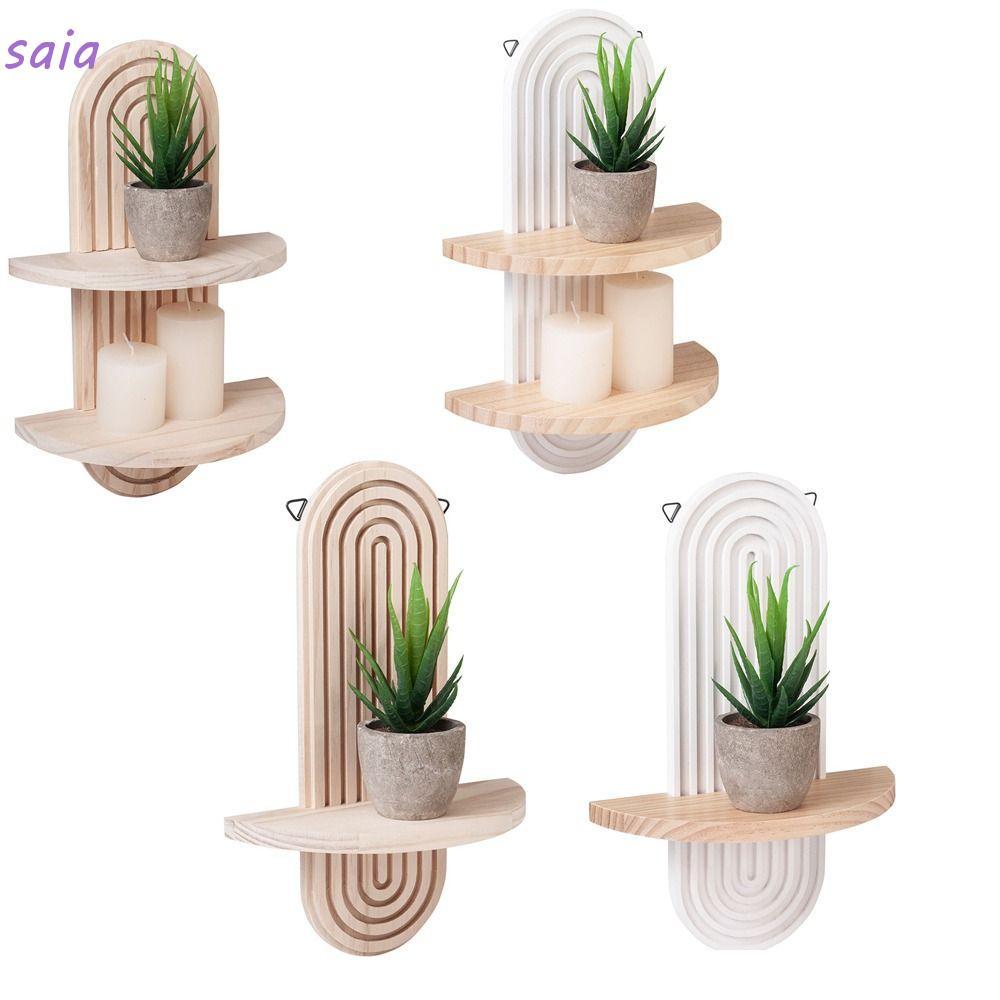Kệ treo tường bằng gỗ SAIA, Trang trí nội thất hiện đại Trang trí tường bằng gỗ Bohemian, Kệ treo tường Bohemian cổ điển chất lượng cao Phòng khách