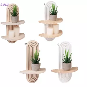 Kệ treo tường bằng gỗ SAIA, Trang trí nội thất hiện đại Trang trí tường bằng gỗ Bohemian, Kệ treo tường Bohemian cổ điển chất lượng cao Phòng khách