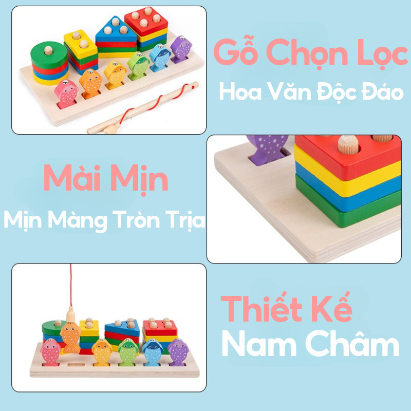 Đồ Chơi Montessori Trẻ Em 3in1,câu Cá Từ Tính Cho Trẻ Mới Biết đi,Nhiều Màu để Lựa Chọn,Phát Triển Vận Động Tinh