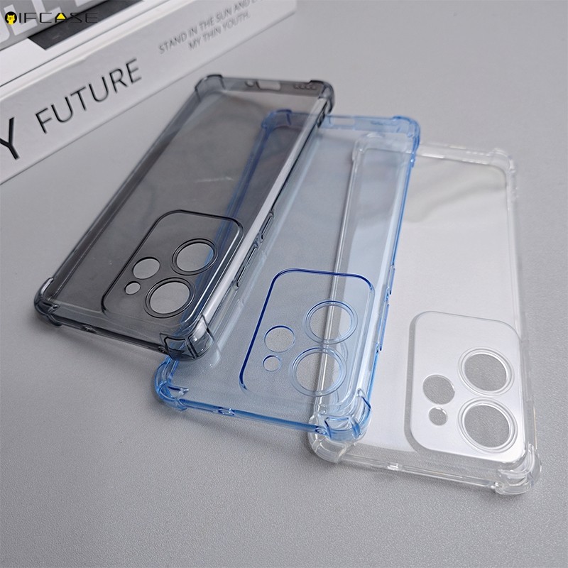 Ốp Lưng Trong Suốt Đen Xám Xanh Túi Khí Đơn Giản Chống Rơi Vỏ Mềm Chống Sốc Cho Meizu 21 20 18 Pro