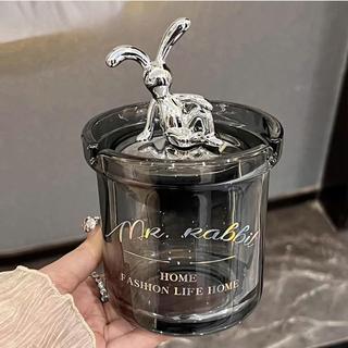 Hũ Thuỷ Tinh Sang Trọng nắp Gấu Bearbrick, Gạt Tàn Văn Phòng Cao Cấp. Hạo Khoa shop