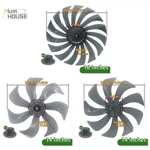 PlumHOUSE 14 Inch Hộ Gia Đình Quạt Nhựa Lưỡi Năm Lá Có Đai Ốc Cho Bệ Trong Suốt Bàn Đứng Fanner Phụ Kiện Chung VN