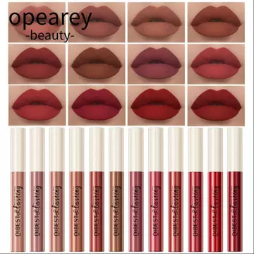 OPEAREY Lip Gloss, Velvet Matte Foggy Lipstick, Sexy Women Red Lip Tint Beauty Long Lasting Non-Stick Cup Liquid Lipstick Trang điểm mùa hè