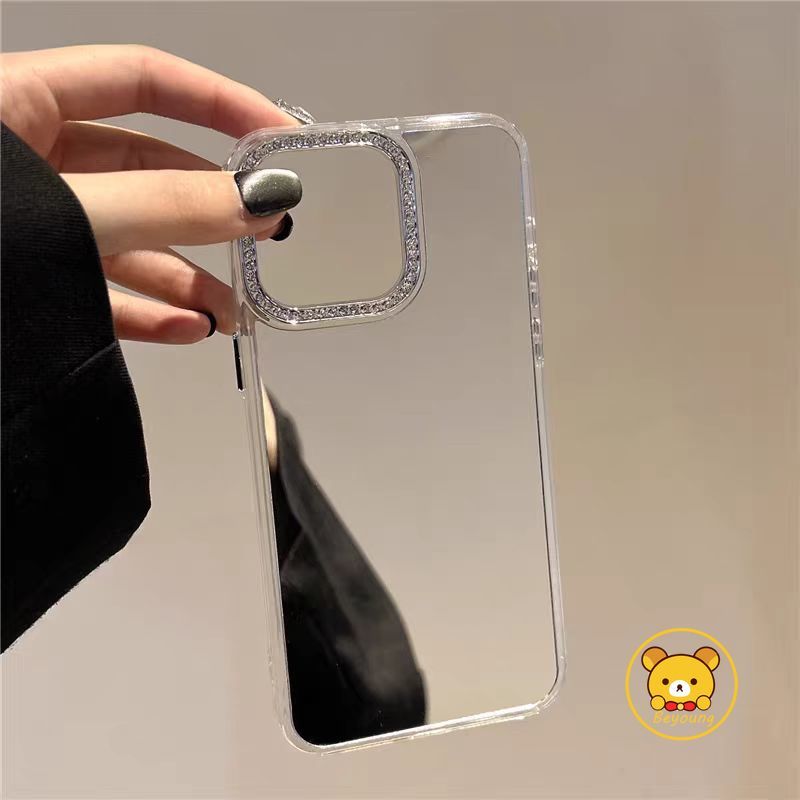 Ốp Gương Mạ Sang Trọng Cho Redmi Note 15 14 14S 13 12 Turbo 12S 12T 11 11S 10 10T 10S 9 9S 9T 8 7 Pro Max Plus SE 5G 4G Khung Kim Cương Ốp Lưng Gương Trang Điểm Vỏ Điện Thoại