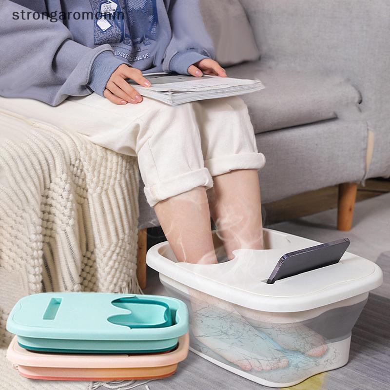 ST Có Thể Gập Lại Footbath Xô Xô Ngâm Chậu Gấp Spa Bồn Tắm Chân Xô Hộ Gia Đình Xông Hơi Bồn Tắm Làm Móng Chân Bồn Tắm ST