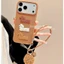 Ốp điện thoại hình chú chó con thêu sang trọng màu nâu cổ điển dễ thương cho iPhone17 Pro Max 16 15 14 13 12 Pro Max bảo vệ camera chống sốc chống rơi mặt sau cứng