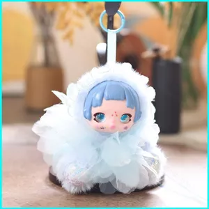 HK1 Dễ Thương Pastel Ren Búp Bê Sang Trọng Mặt Dây Chuyền Lông Tơ Vải Tuyn Váy Mù Hộp Đồ Chơi Mềm Kim Sa Lấp Lánh Trang Trí Túi Charm KH1