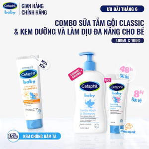 Combo Sữa tắm gội dịu lành cho bé GENTLE 400ML & Kem dưỡng ẩm và làm dịu cho bé Soothing & Moisturising 100G