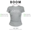 BOOM Áo Baby Tee Nữ Cotton Ôm Body-Áo Thun Ngắn Tay Y2K In Hình PhongCách Mùa Hè, Cổ Tròn Hàng Đầucách hàn quốc phong725