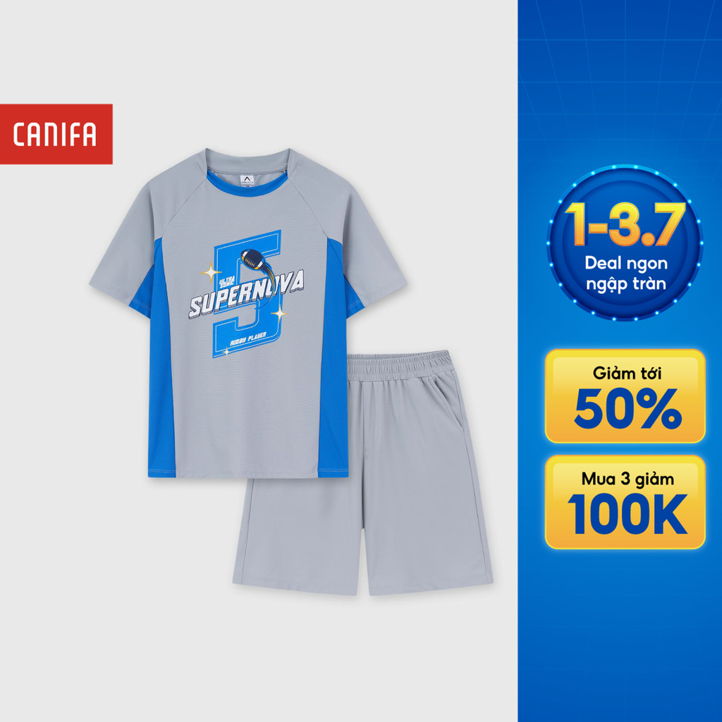 Bộ quần áo active bé trai | Anti UV - Quickdry - Wicking - Cooling feel CANIFA 2ST26C002