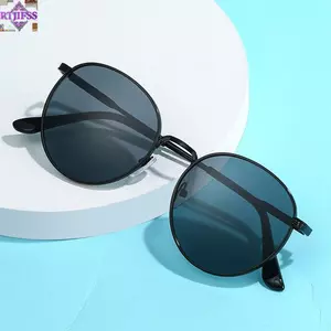 Kính râm tròn RTJIFSS, Kính râm gọng kim loại chống tia cực tím cổ điển, Kính Hippie thời trang mùa hè dành cho nam giới