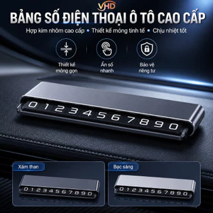 Bảng Số Điện Thoại Ô Tô Cao Cấp - Vật liệu hợp kim nhôm cao cấp, Thiết Kế Mỏng Tinh Tế, Chịu Nhiệt Tốt