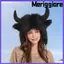 Mũ sang trọng MERIGGIARE Bullhead, có sừng Mũ Bison Unisex, Mũ mềm mại chống gió dày