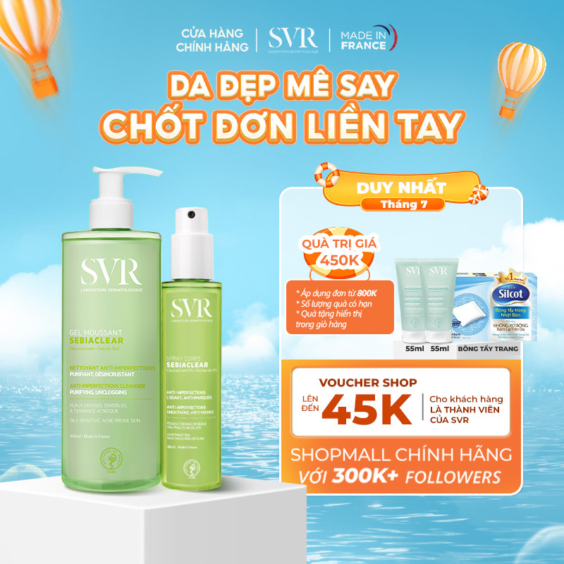 Combo giảm mụn cơ thể Gel Moussant 400ML và Xịt dưỡng da Spray Corps 150ML (CBG01)