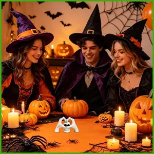 Halloween Đầu Lâu Gothic Đồng Hồ Đầu Tay Trái Tim Tượng Để Bàn Halloween Đầu Lâu Trang Trí Cho Gia Đình Phòng Ngủ Sống wipqsvn
