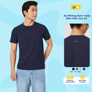 Áo Phông Nam Yody Cotton Form Slim Mác Cao Su Mềm mại, co giãn ôm dáng MCTS26S003
