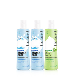 Bộ 2 chai Sữa Tắm Gội Trẻ Em Lactacyd Baby Gentle Care 250ml + 1 Dung Dịch Vệ Sinh Lactacyd Odor Fresh 250ml