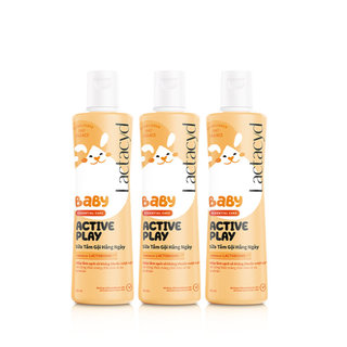 Bộ 3 chai Sữa Tắm Gội Trẻ Em Lactacyd Baby Active Play,Giúp Đề Kháng Da Và Bảo Vệ Bé Khỏi Vi Khuẩn 250ml/chai