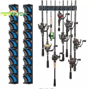 Giá đỡ thanh dọc Cần câu treo tường Ra Rod Stand Cần câu sắp xếp cho phòng để xe Giữ tới 9 thanh Orbos [MỚI]