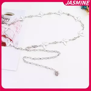 JASMINE Hợp Thời Trang Bướm Trang Trí Dây Xích Kim Loại Có Thể Điều Chỉnh Thanh Lịch Mỏng Mỏng Cơ Thể Eo Dây Xích Đầm Áo Len Mặt Dây Chuyền Trang Trí Thắt Lưng Quà Tặng JASMINE