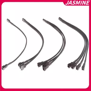 JASMINE 1 Cáp Chia Quạt 4pin Cáp Chuyển Đổi 1 Đến 1 2 3 4puter CPU Fan Splitter PC Quạt Nối Dài Cáp Nguồn Phụ Kiện JASMINE