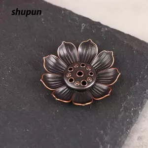 Giá đỡ đầu đốt nhang SHUPUN, Đầu đốt hương gỗ đàn hương hợp kim, Trang trí văn phòng tại nhà Tấm nội thất nhà Phật giáo Hoa sen Đồ dùng Phật giáo