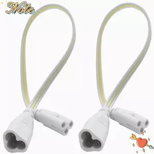 NOTE1 2 Dây Kết Nối Đèn LED, Ống Nhựa PVC Đồng T5 Nam Nữ Dây Kết Nối Dây Nối Dài, Trắng 3Pin 3Pin Cáp Ống Tích Hợp Dây Liên Kết Điện