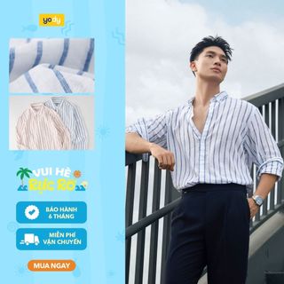[SALE OFF] Áo sơ mi nam YODY dài tay kẻ sọc vải linen dáng suông thoải mái lịch lãm, chuyên nghiệp MCSH25S058