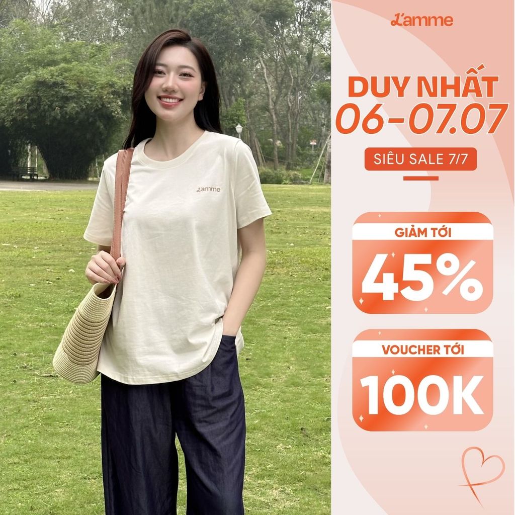 Áo phông bầu, big size chất cotton Lamme Tee thấm hút mồ hôi áo thun bầu mặc được sau sinh by LAMME