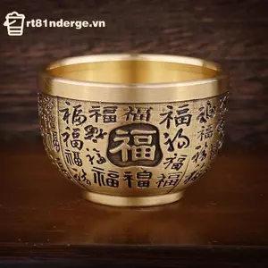 GE Good Lu Phượng Hoàng Xi Lanh Trang Trí Tay Truyền Thống Khắc Đồng Cốc Uống Đồng Nguyên Chất Đồng Thau Phong Thủy Bát Luy Trang Trí VN