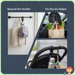 360° Xoay Xe Đẩy Móc 2 Pa Chịu Lực Treo Kẹp Dây Đeo Cho Xe Đẩy Bé Túi Tạp Hóa Bapas Chó Xe Đẩy Chuyến Đi Ngoài Trời