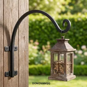 DONOVANQQ Giá đỡ cây treo, Móc treo cây hạng nặng bằng sắt, Móc treo thức ăn cho chim Chống rỉ sét 12 / 16In Móc cong treo tường ngoài trời Sử dụng ngoài trời