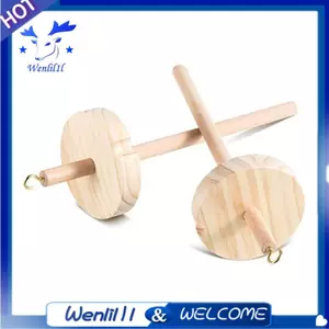 2 Chiếc DIY Thả Trục Chính Top Whorl Sợi Spinner Tay Bánh Xe Gỗ + Kim Loại DIY Thả Trục Cho Sợi Làm Sợi Trục Chính Cho Người Mới Bắt Đầu May