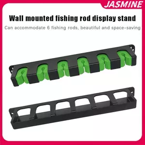 Giá đỡ cần câu JASMINE 6-Rod Ra Giá đỡ cực dọc Giá đỡ treo tường Mô-đun cho nhà để xe Giá đỡ trưng bày cột câu cá Khung cố định JASMINE