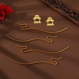 Đèn Lồng Di Động Pavilion Cổ DIY Mũ Phụ Kiện Đèn Lồng Nhỏ Phụ Kiện Kim Loại Hình Rắn Kẹp Tóc Đèn Lồng
