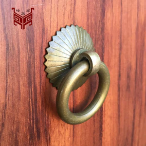 Đồng Kéo Nhẫn Trung Quốc Cổ Đồng Nội Thất Tủ Cửa Vòng Đồng Đơn Giản Ngăn Kéo Tủ Thuốc Tay Cầm Tủ Đồng UTBS