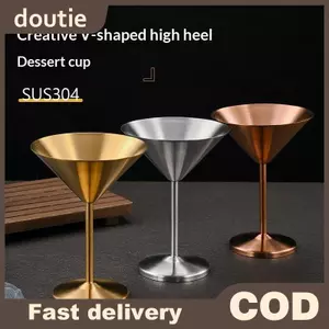 Doutie Thép không gỉ Martini Cốc Cotail Kính Kem Tráng Miệng Cốc Uống Champagne Cốc Kim Loại Nhà Hàng Thanh Dụng Cụ VN