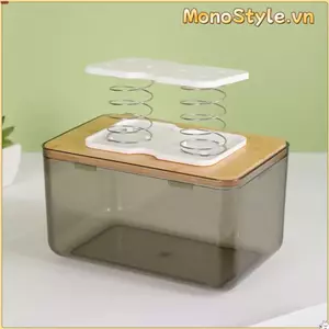 Hộp đựng khăn giấy lò xo MONOSTYLE, Khăn giấy thực tế bằng nhựa Pallet lò xo, Độ đàn hồi cao màu trắng dễ dàng hơn Vẽ phụ kiện giấy