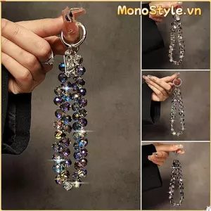 Mặt dây chuyền hạt pha lê MONOSTYLE, Móc khóa hạt pha lê lấp lánh đầy màu sắc, Mặt dây chuyền túi có thể tháo rời trong suốt sành điệu dành cho nữ Cô gái