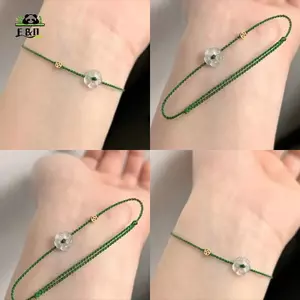 Nhẫn dây tay hoa phong phú Luy sáng tạo thời trang dành cho nữ Vòng tay bện thủ công có thể điều chỉnh Trang sức Quà tặng cặp đôi EMKK