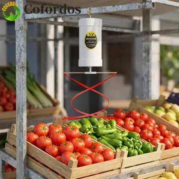 COFORDOS Quạt treo ruồi, Quạt trần mini chạy bằng pin khô Kích thước nhỏ ngoài trời chống muỗi, chống muỗi bền bỉ chạy bằng USB Quạt trần mini yên tĩnh Chợ cửa hàng ăn nhẹ