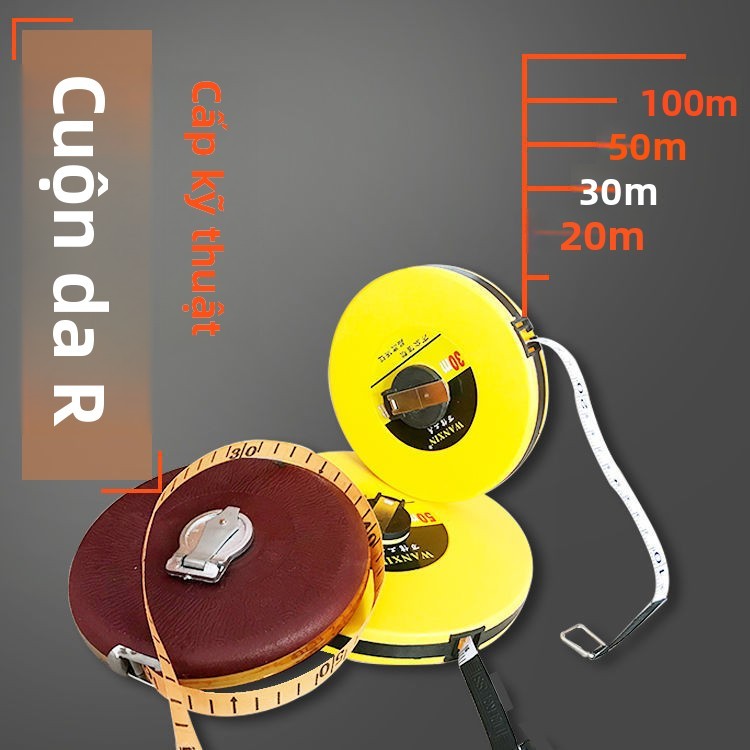 Thước cuộn dây, vải, sợi 20/30/50/100 m, chịu mài mòn, đo đất VLOC