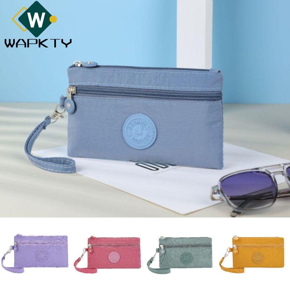 Ví đựng tiền xu WAPKTY, Ví nữ chống mài mòn bền bỉ, Túi đựng điện thoại di động bằng Nylon chống nước di động dành cho nữ
