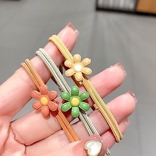Set 100 Dây buộc tóc hoa Cúc Nhí co dãn- Quà tặng khách QiQiShop